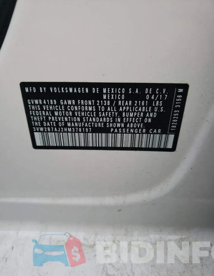 3VW2B7AJ2HM378197 Photo# 13