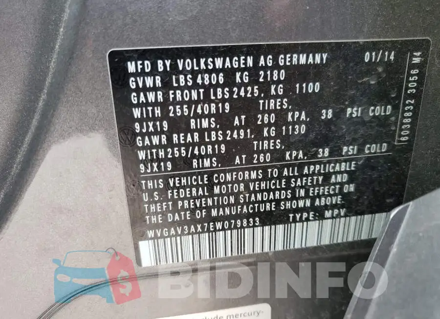 WVGAV3AX7EW079833 Photo# 14