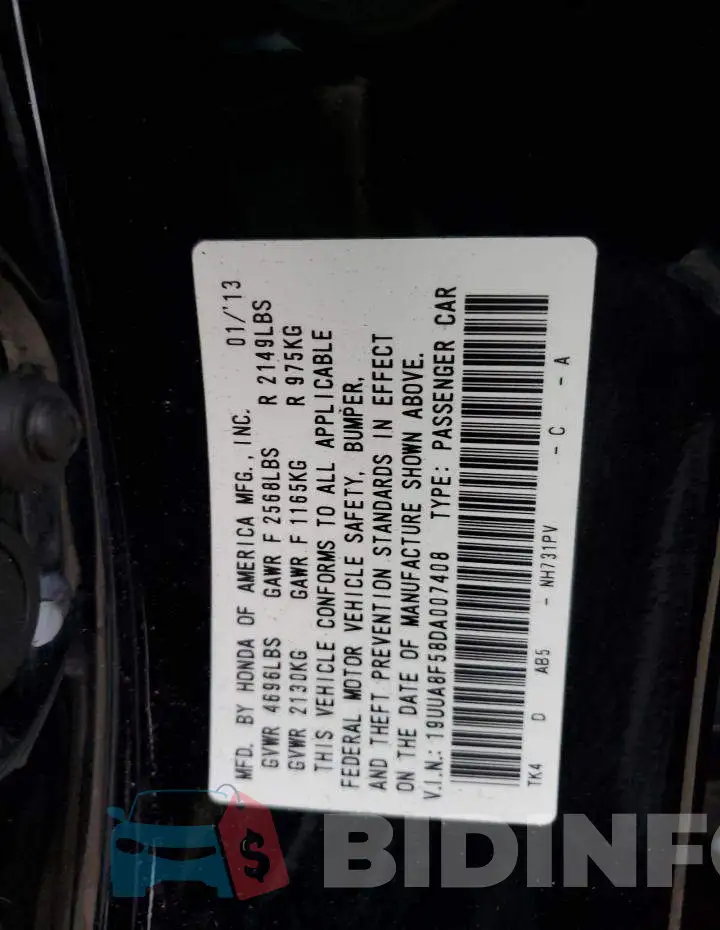 19UUA8F58DA007408 Photo# 13