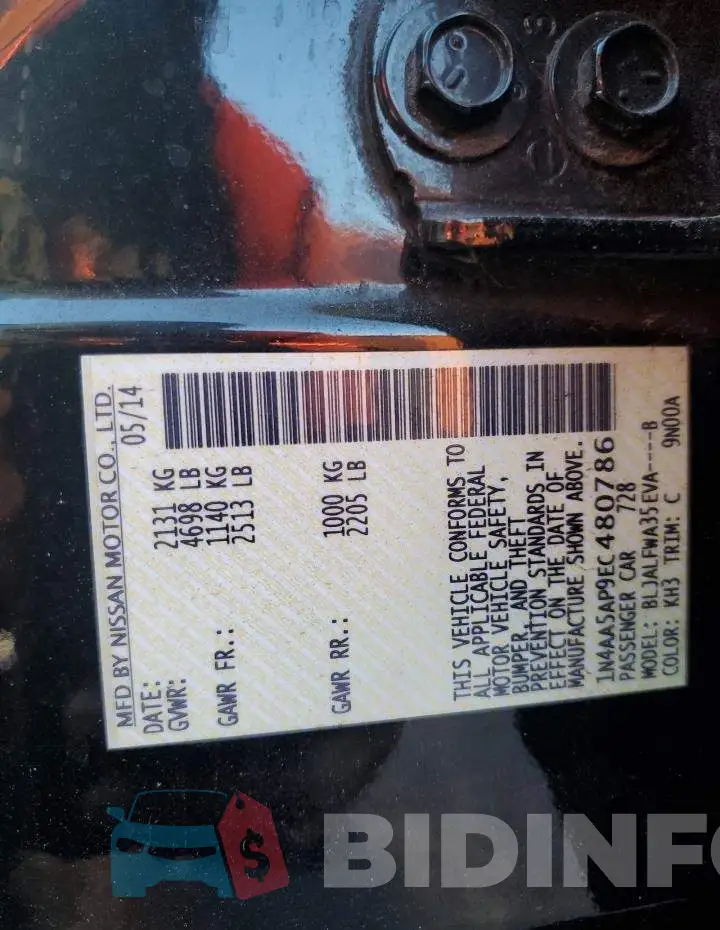 1N4AA5AP9EC480786 Photo# 12