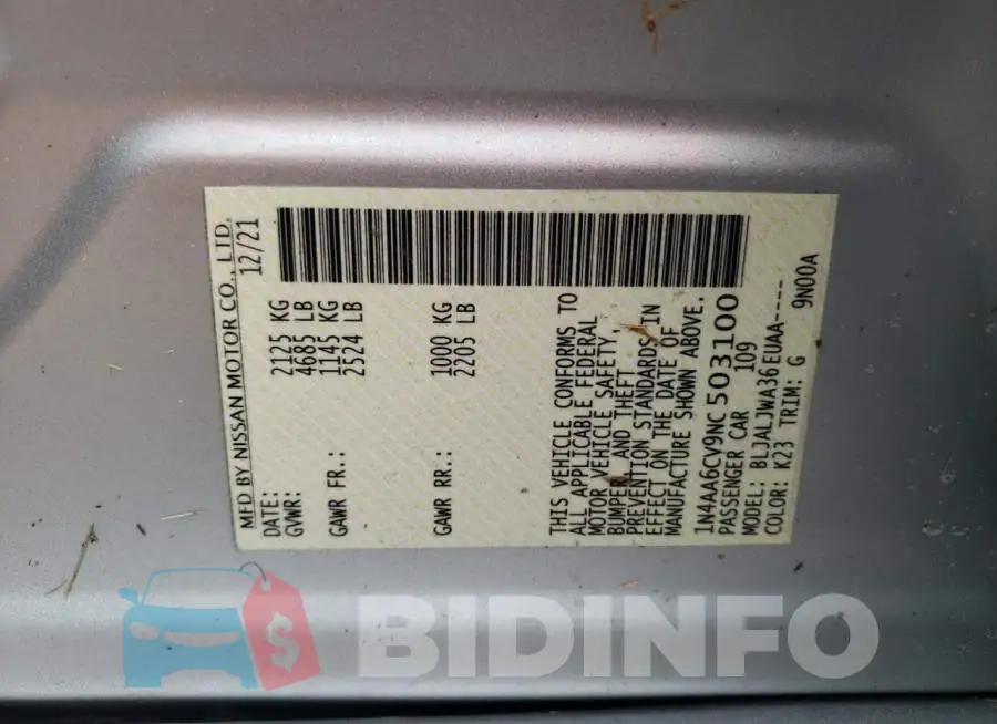 1N4AA6CV9NC503100 Photo# 12
