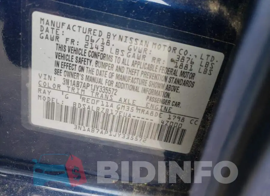 3N1AB7AP1JY335572 Photo# 10