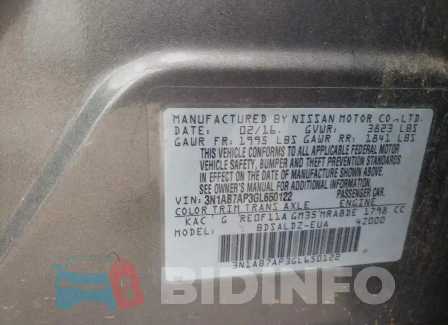 3N1AB7AP3GL650122 Photo# 10