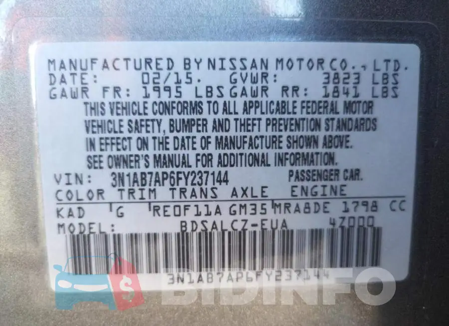 3N1AB7AP6FY237144 Photo# 13