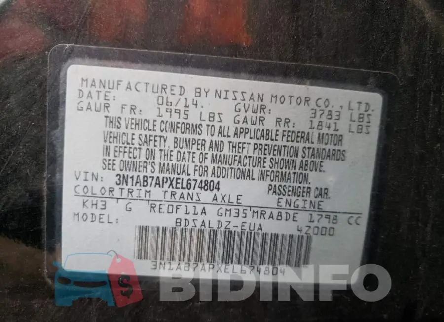 3N1AB7APXEL674804 Photo# 12