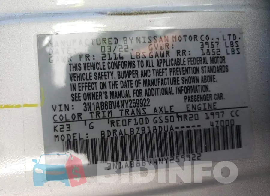 3N1AB8BV4NY259922 Photo# 10