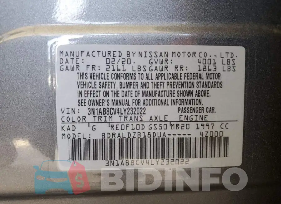 3N1AB8CV4LY232022 Photo# 10