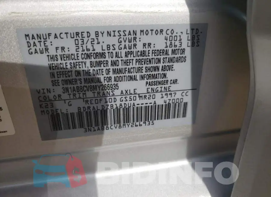3N1AB8CV8MY266935 Photo# 10