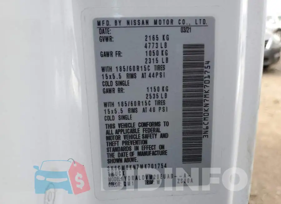 3N6CM0KN7MK701754 Photo# 10