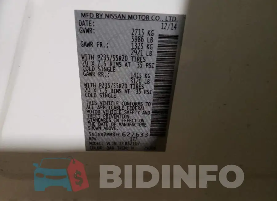 5N1AR2MM8FC627633 Photo# 10