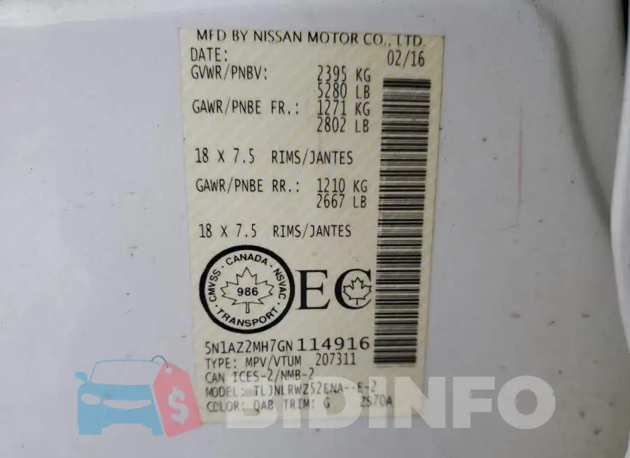 5N1AZ2MH7GN114916 Photo# 13