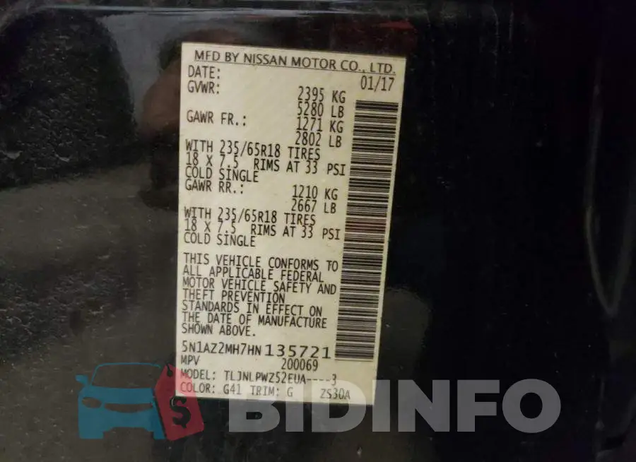 5N1AZ2MH7HN135721 Photo# 10