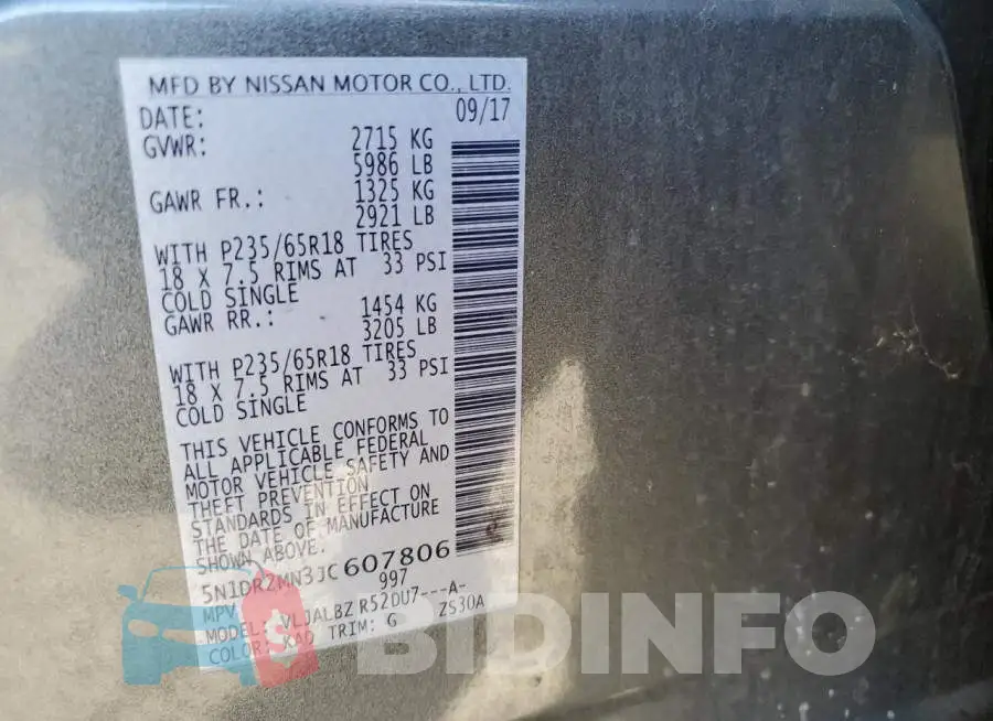 5N1DR2MN3JC607806 Photo# 14