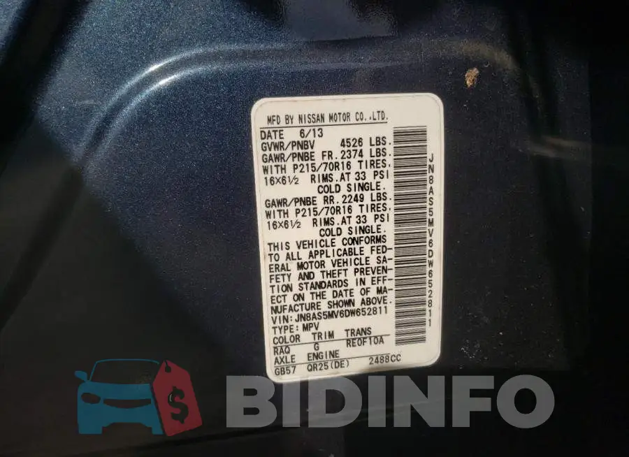 JN8AS5MV6DW652811 Photo# 14
