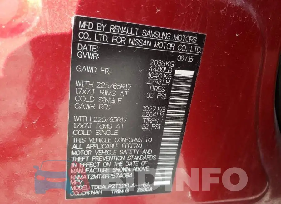 KNMAT2MT4FP574094 Photo# 10