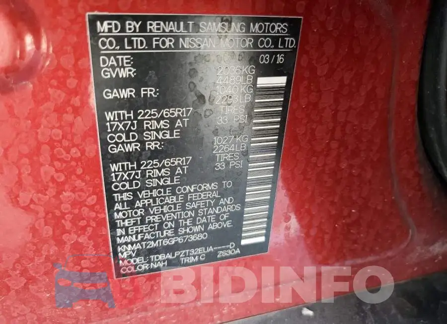 KNMAT2MT6GP673680 Photo# 10