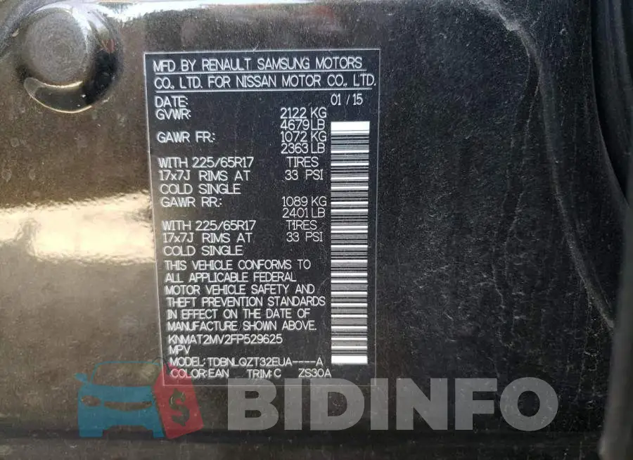 KNMAT2MV2FP529625 Photo# 10