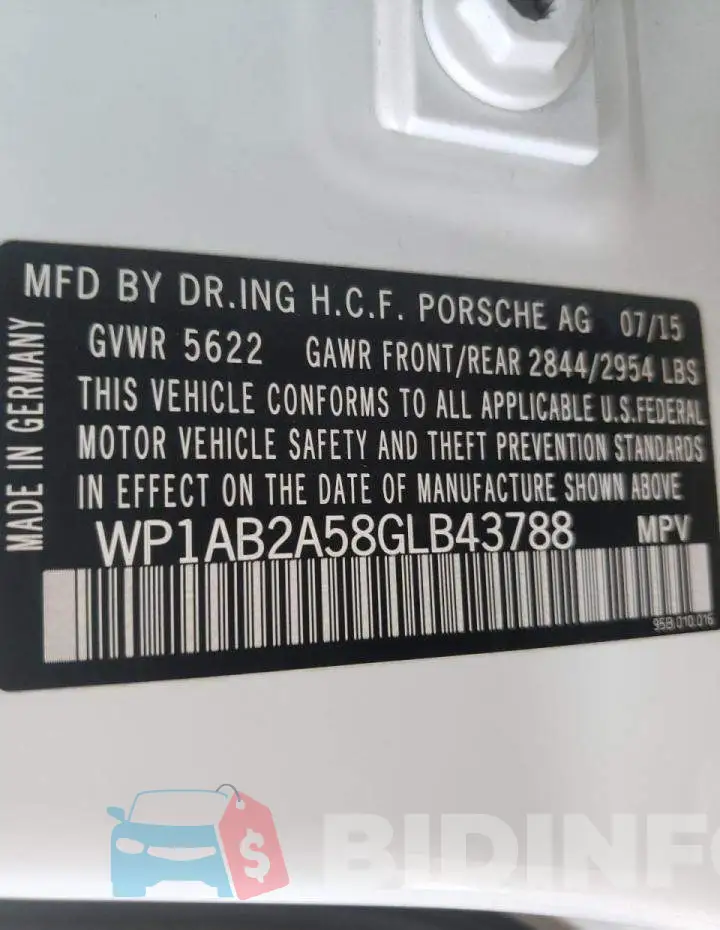 WP1AB2A58GLB43788 Photo# 10