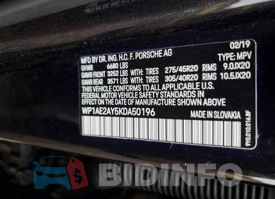 WP1AE2AY5KDA50196 Photo# 14