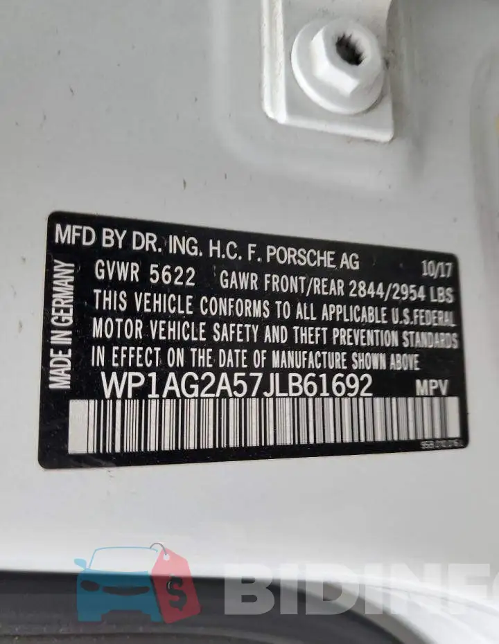 WP1AG2A57JLB61692 Photo# 10