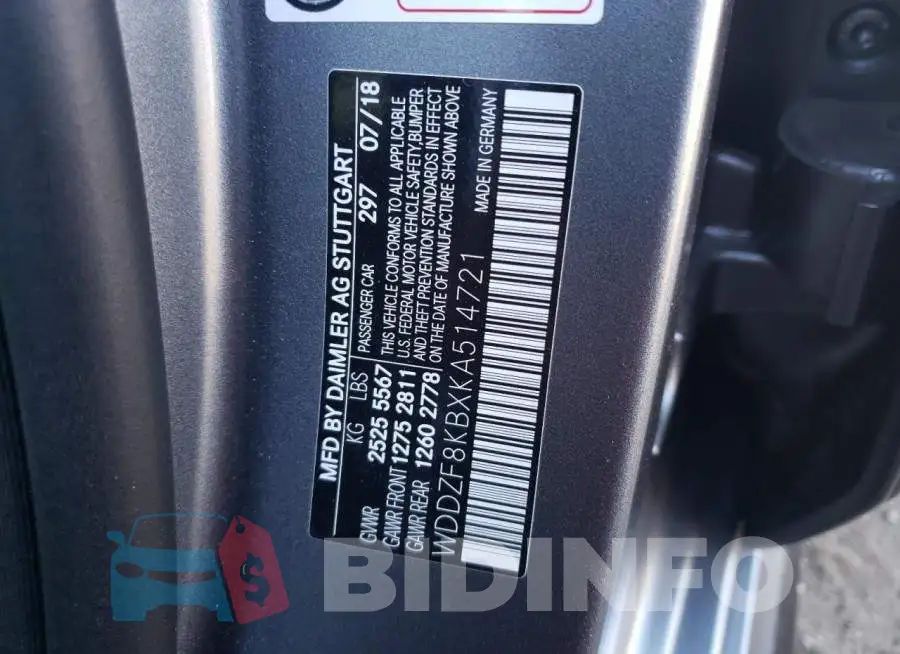 WDDZF8KBXKA514721 Photo# 12