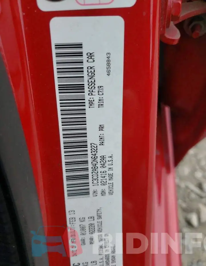 1C3CDZAB4DN643227 Photo# 12