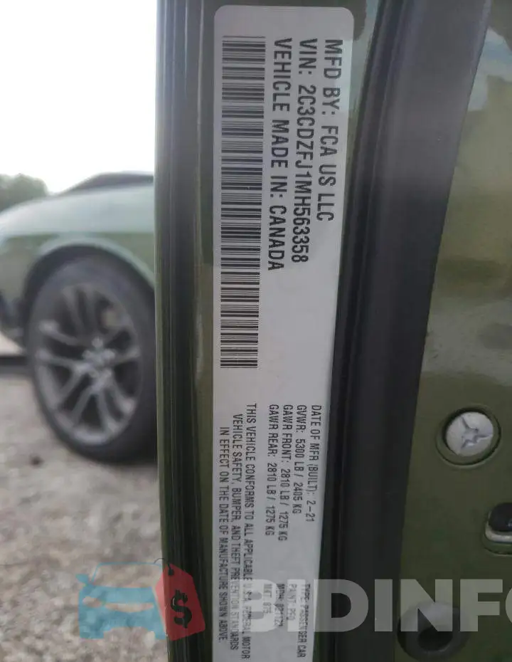 2C3CDZFJ1MH563358 Photo# 10