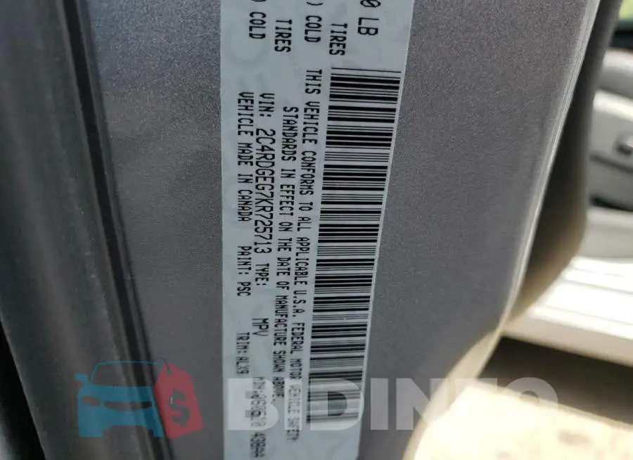 2C4RDGEG7KR725713 Photo# 10