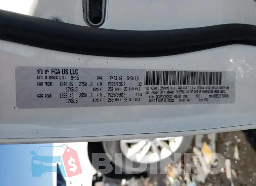3C4PDCBG5GT126754 Photo# 10
