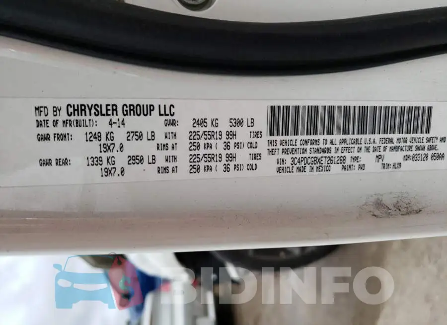 3C4PDCGBXET261268 Photo# 10