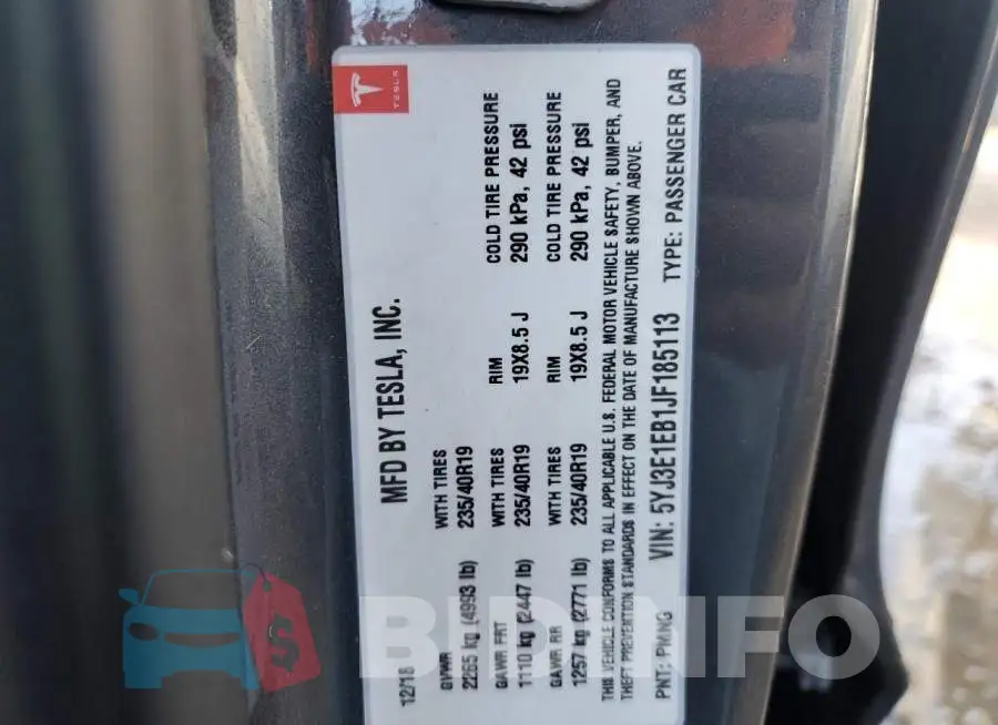 5YJ3E1EB1JF185113 Photo# 10