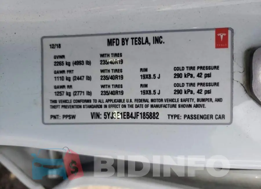 5YJ3E1EB4JF185882 Photo# 10