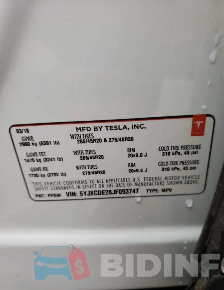 5YJXCDE28JF093747 Photo# 13