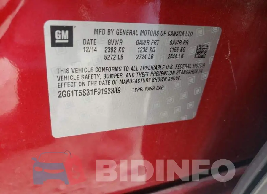 2G61T5S31F9193339 Photo# 12