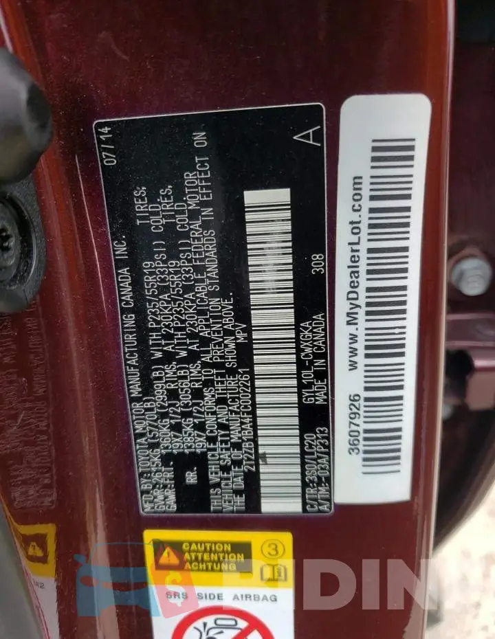 2T2ZB1BA4FC002261 Photo# 12
