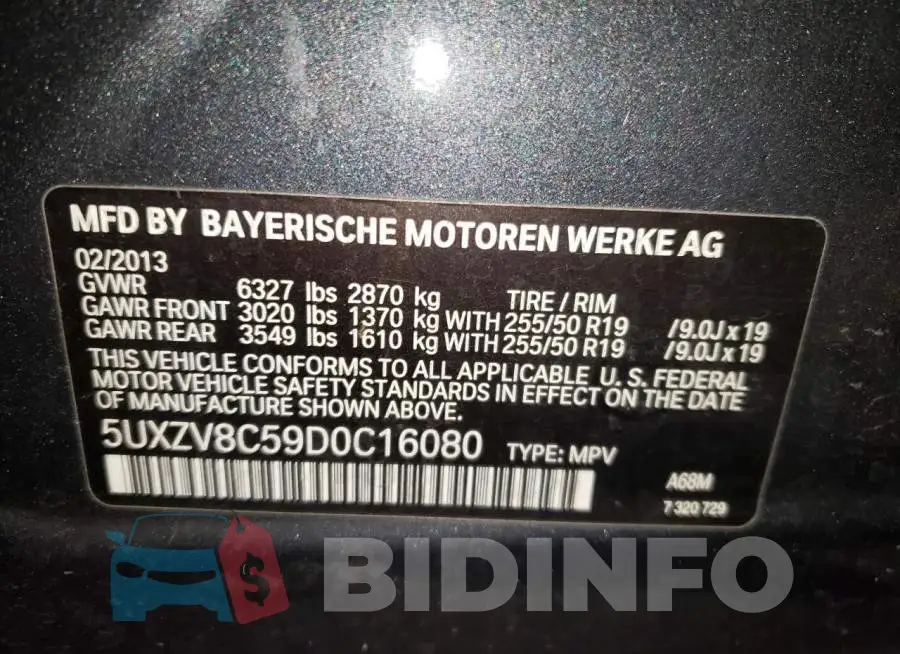 5UXZV8C59D0C16080 Photo# 10
