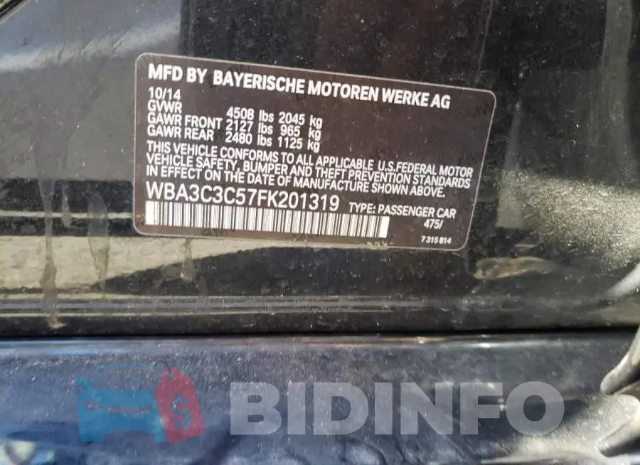 WBA3C3C57FK201319 Photo# 12