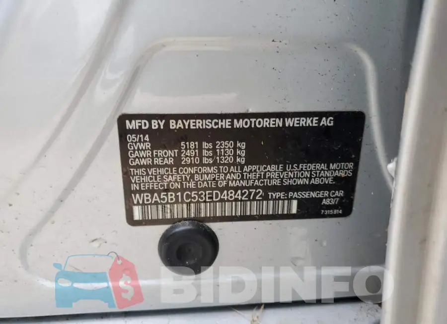 WBA5B1C53ED484272 Photo# 10