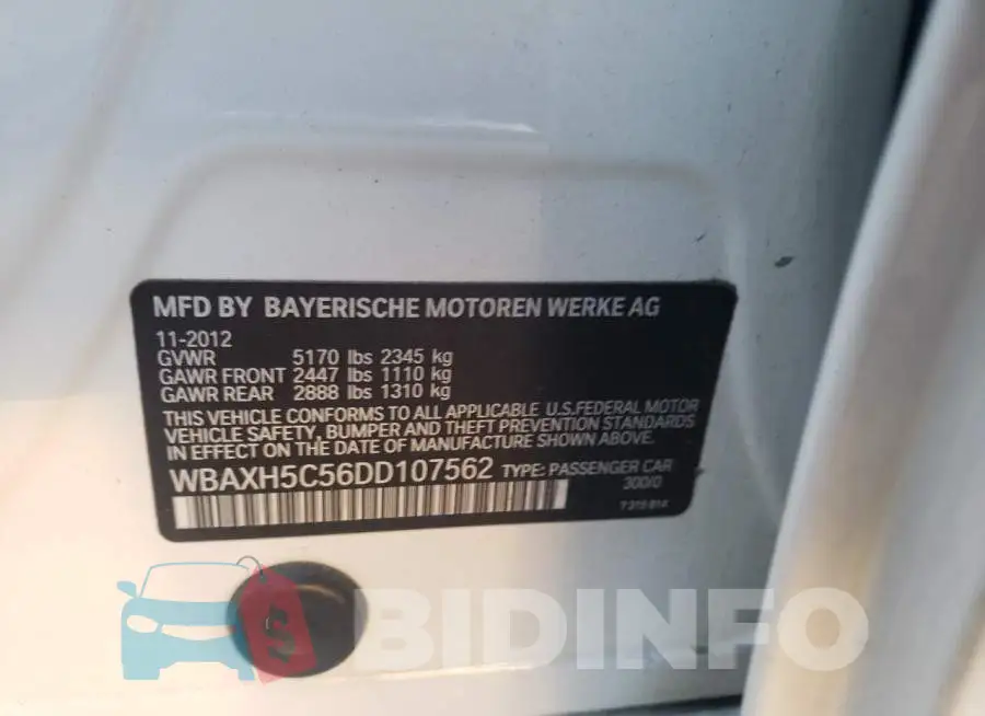 WBAXH5C56DD107562 Photo# 12