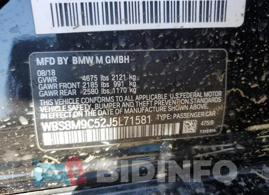 WBS8M9C52J5L71581 Photo# 10