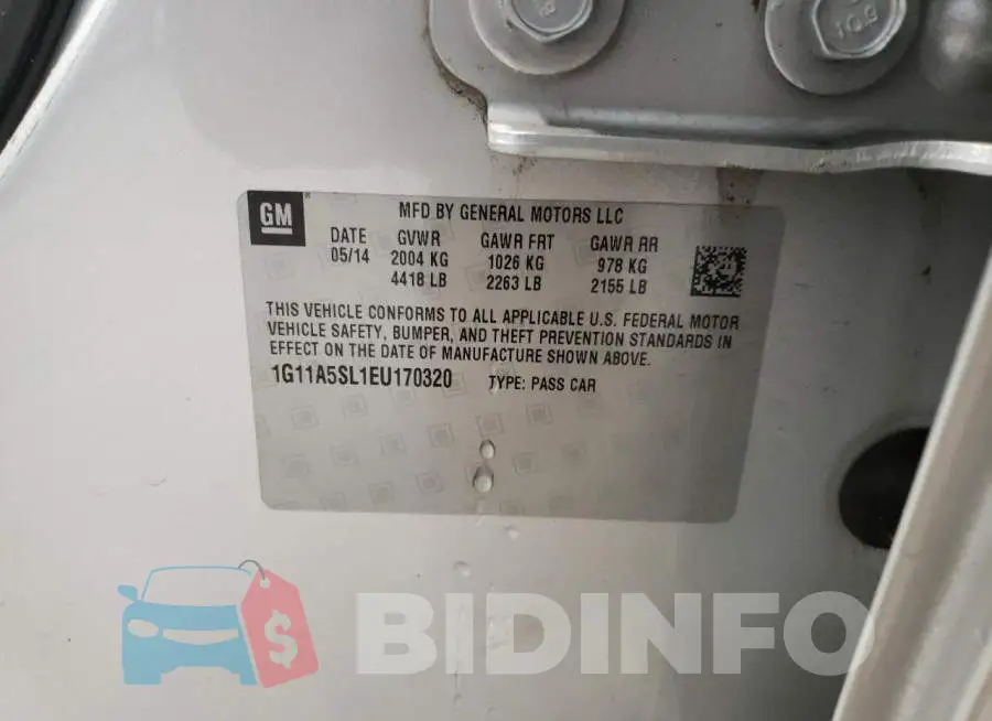 1G11A5SL1EU170320 Photo# 12