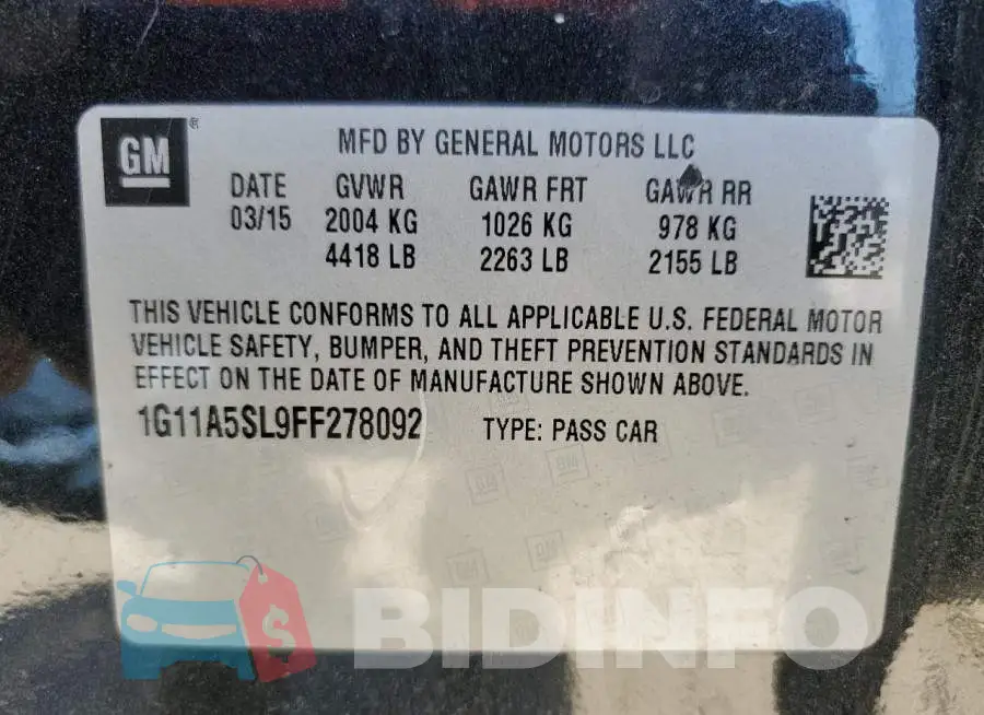 1G11A5SL9FF278092 Photo# 10