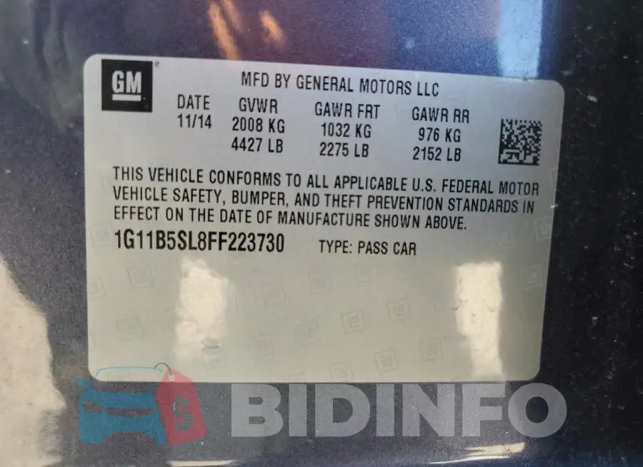 1G11B5SL8FF223730 Photo# 10
