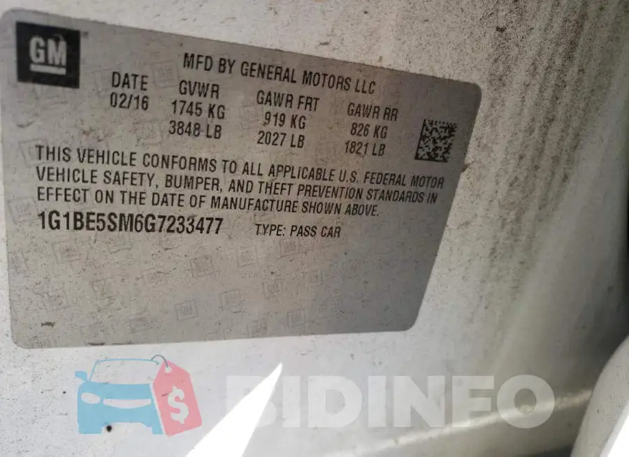 1G1BE5SM6G7233477 Photo# 10