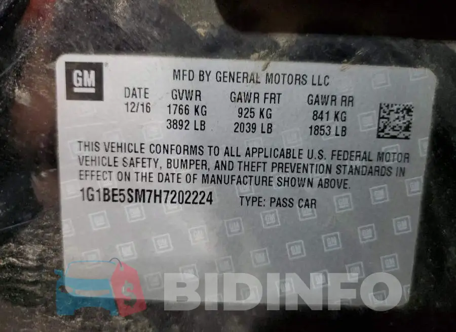 1G1BE5SM7H7202224 Photo# 10
