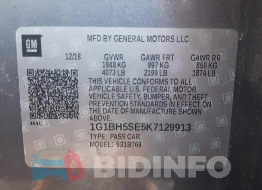 1G1BH5SE5K7129913 Photo# 13