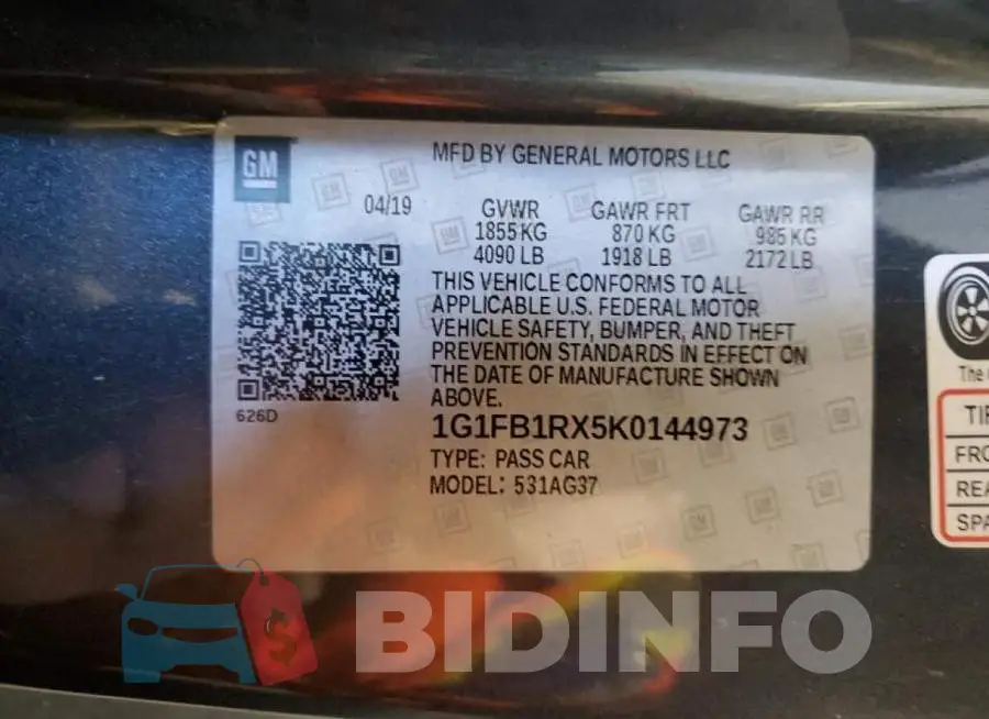 1G1FB1RX5K0144973 Photo# 10