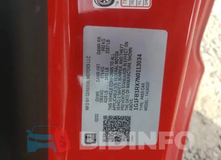 1G1FB1RX7N0113034 Photo# 12