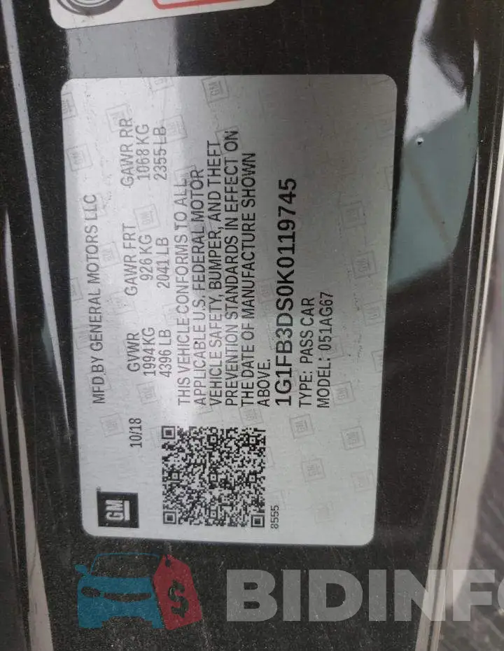 1G1FB3DS0K0119745 Photo# 10