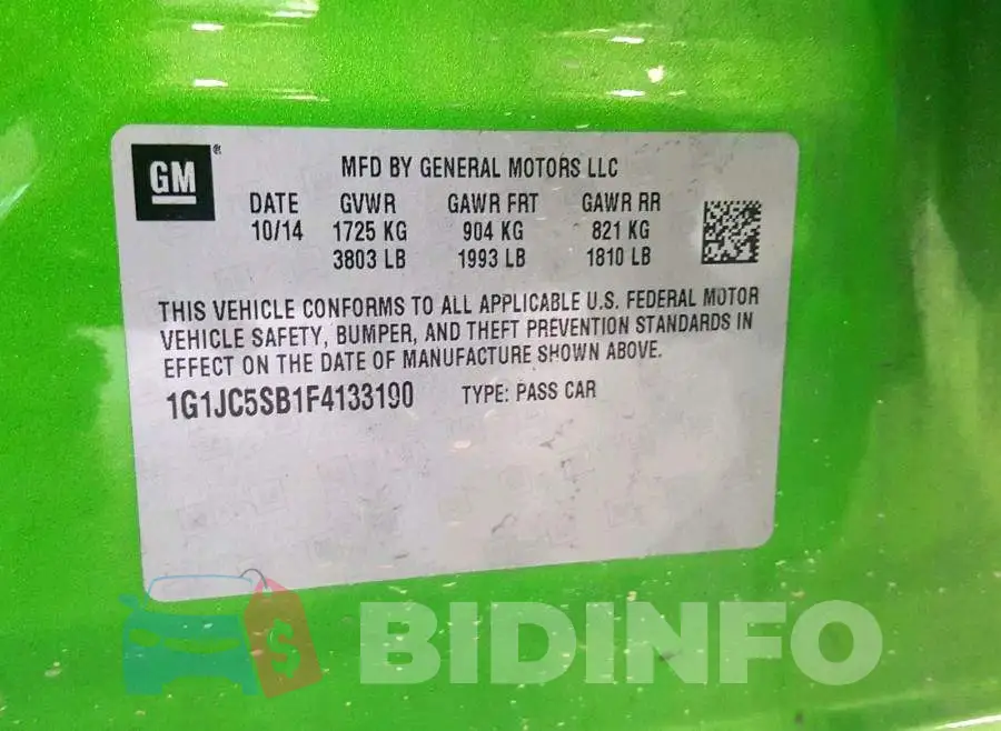 1G1JC5SB1F4133190 Photo# 10